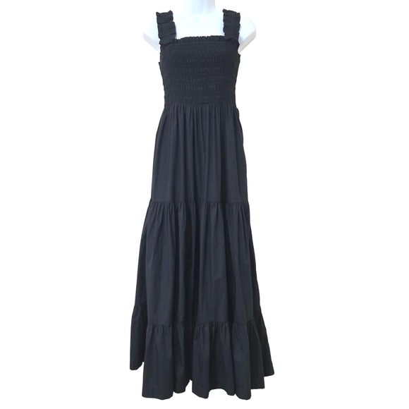 Abercrombie & Fitch Dresses & Skirts - Abercrombie & Fitch Tiered Smocked Maxi Dress Sz M Petite Black Dark Cottage